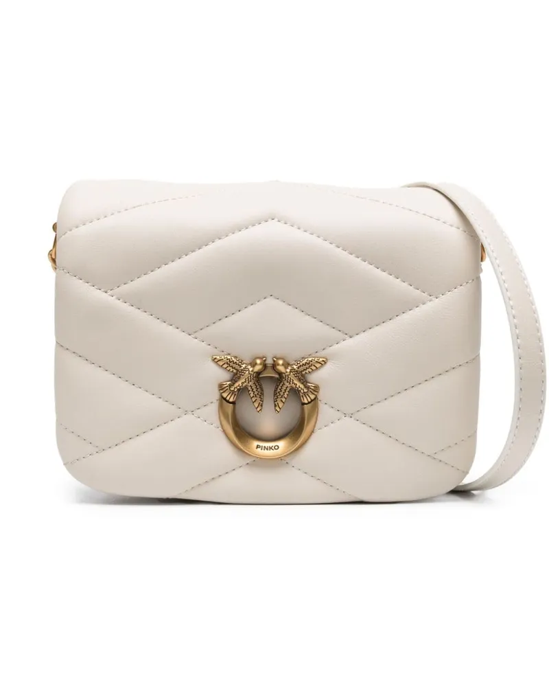 Pinko Gesteppte Love Schultertasche - Weiß Weiß