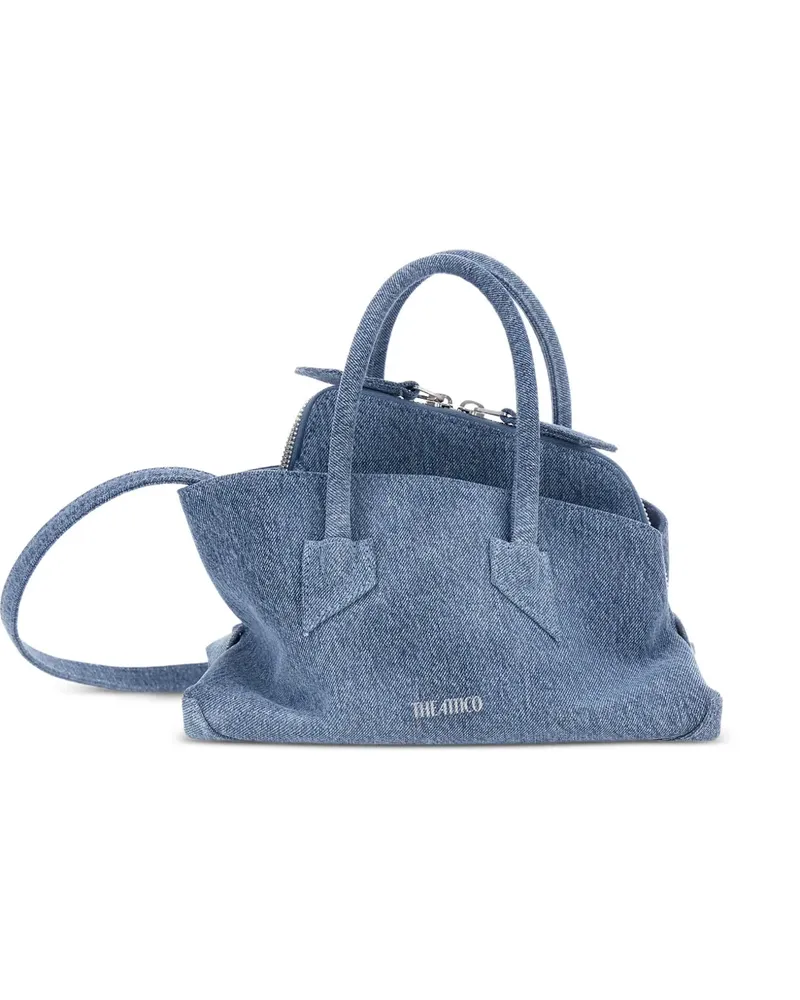 ATTICO denim-effect logo-print tote bag - Blau Blau