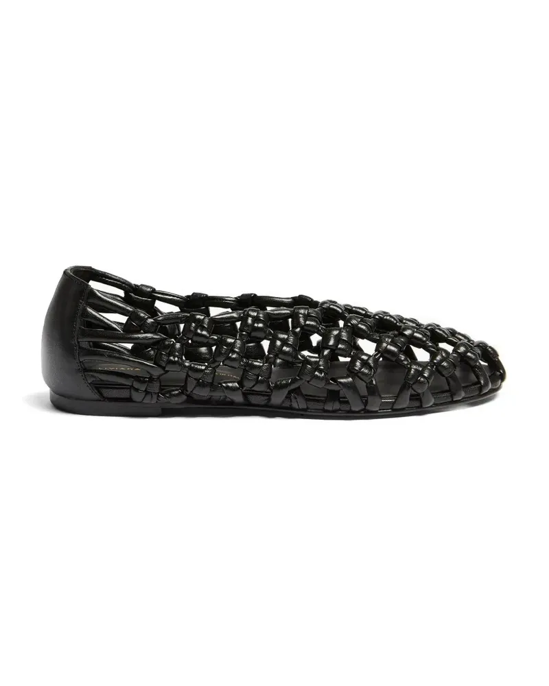 Liviana Conti Olimpia woven leather ballet flats - Schwarz Schwarz