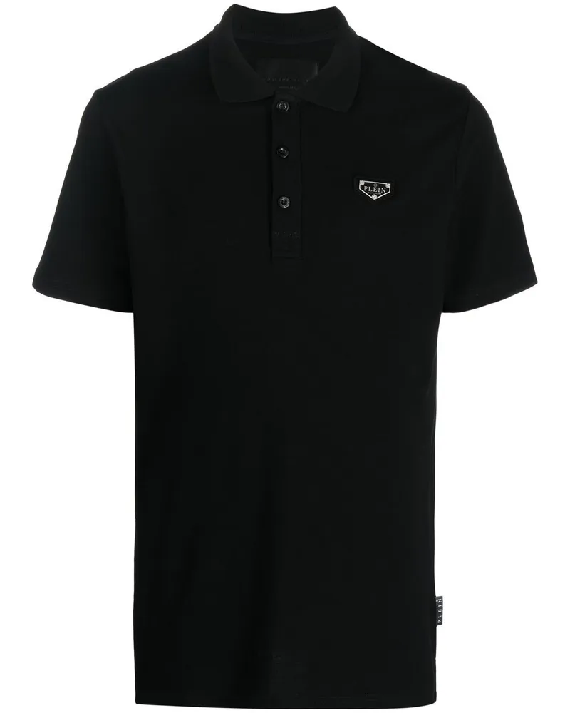 Philipp Plein Poloshirt mit Logo-Schild - Schwarz Schwarz