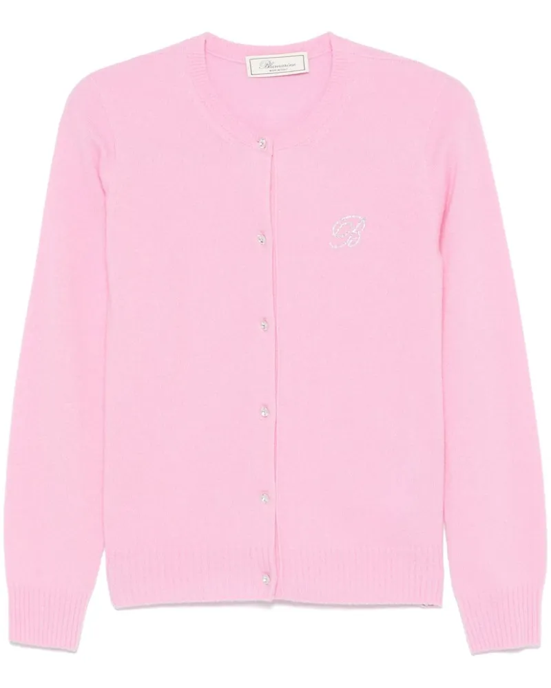 Blumarine Cardigan mit Logo-Applikation - Rosa Rosa