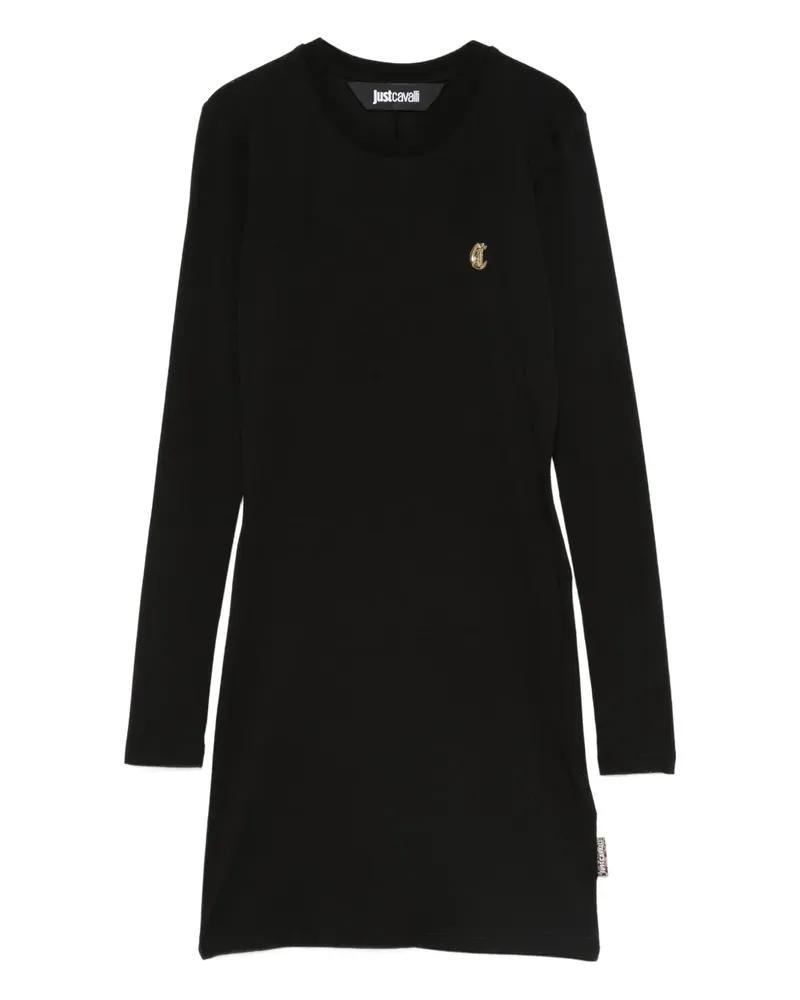 Just Cavalli Minikleid mit Logo-Schild - Schwarz Schwarz
