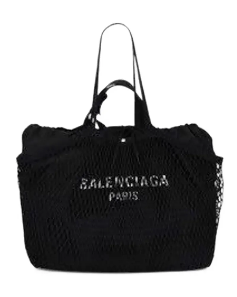 Balenciaga Tote Bag mit Netz-Overlay - Schwarz Schwarz