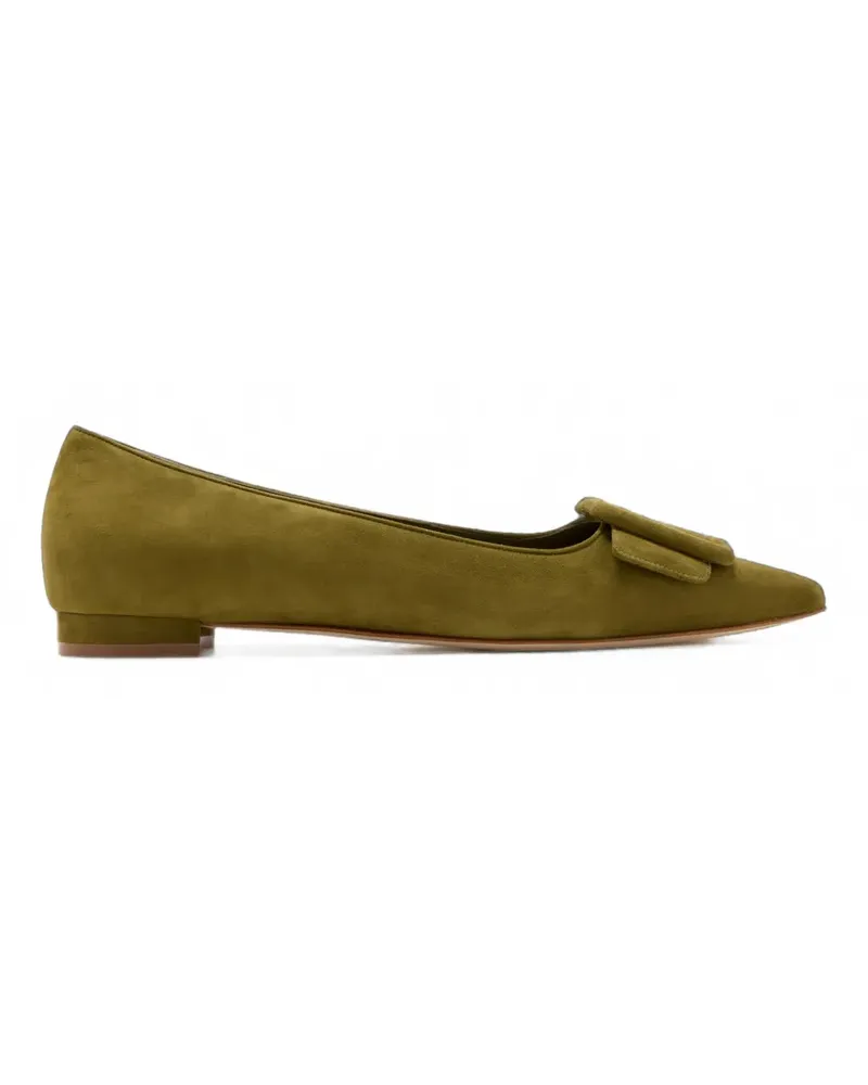 Manolo Blahnik Maysale buckle ballet flats - Grün Grün