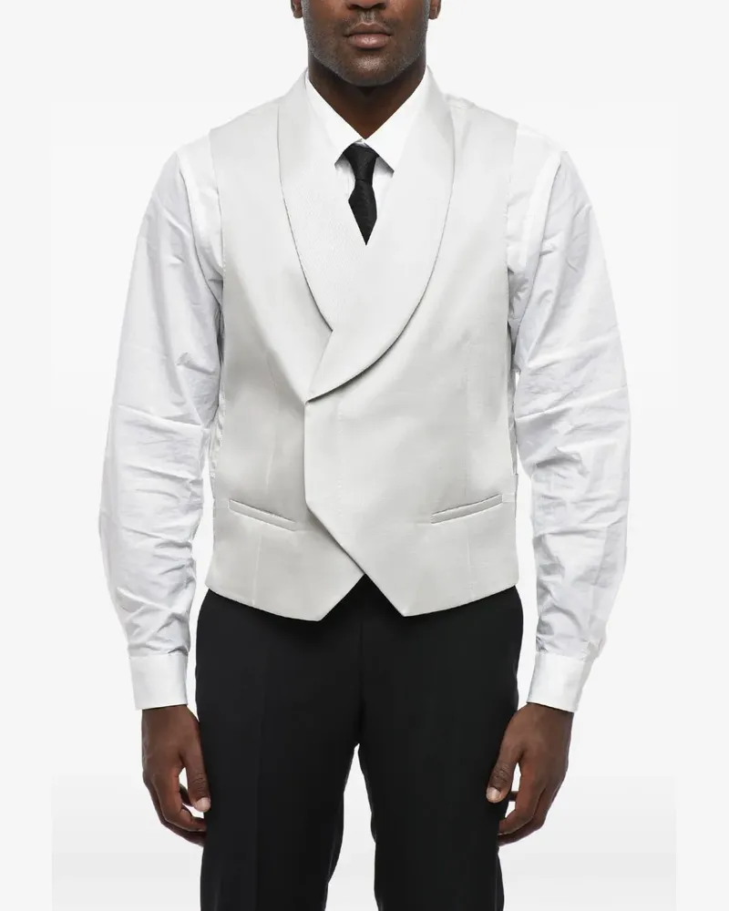 Corneliani double-breasted shawl-lapel waistcoat - Weiß Weiß