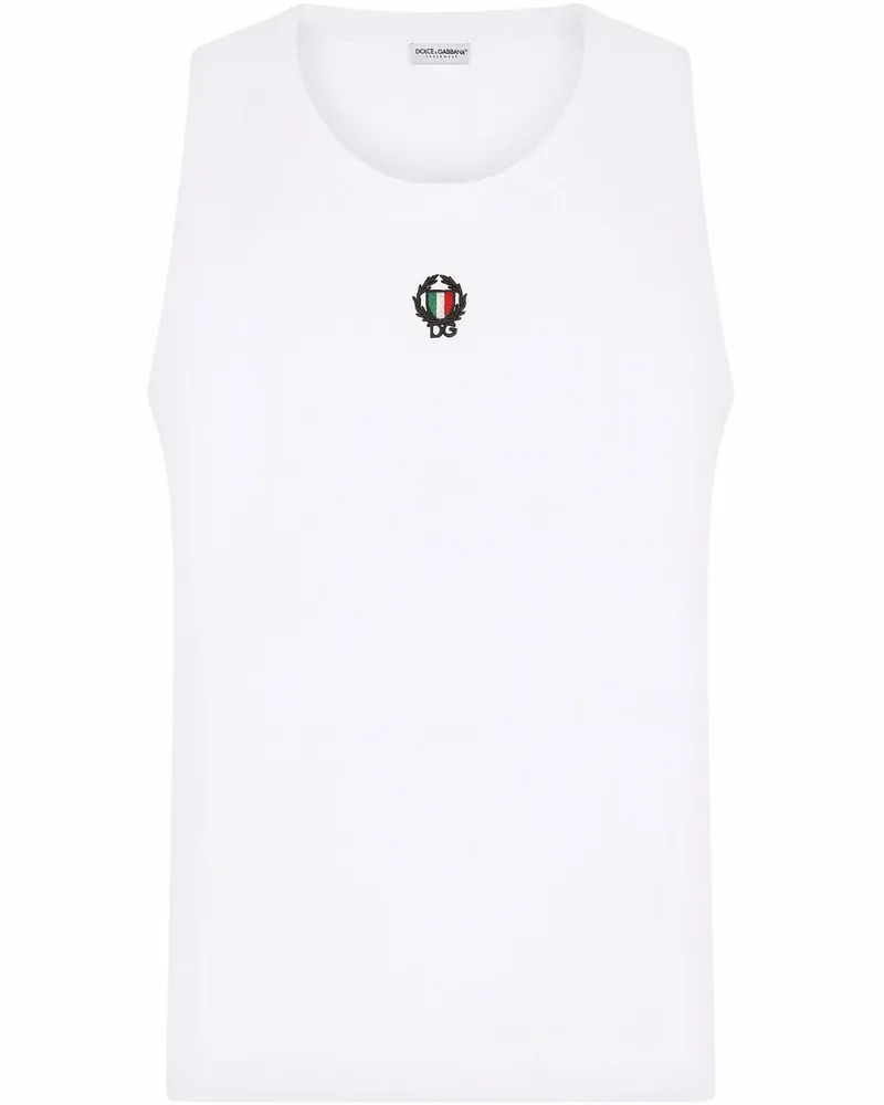 Dolce & Gabbana Besticktes Trägershirt - Weiß Weiß