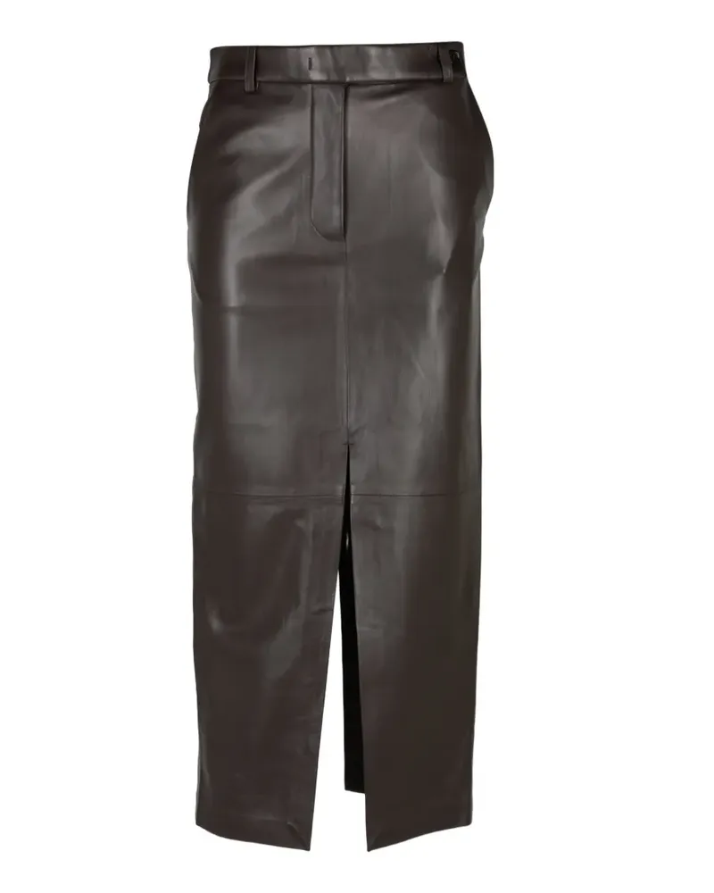 Co double-slit leather pencil long skirt - Braun Braun