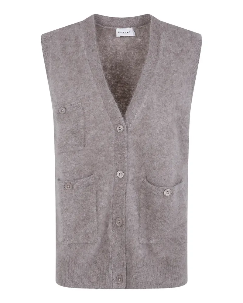 P.A.R.O.S.H. P.A.R.O H. button-up patch-pocket cardigan - Braun Braun