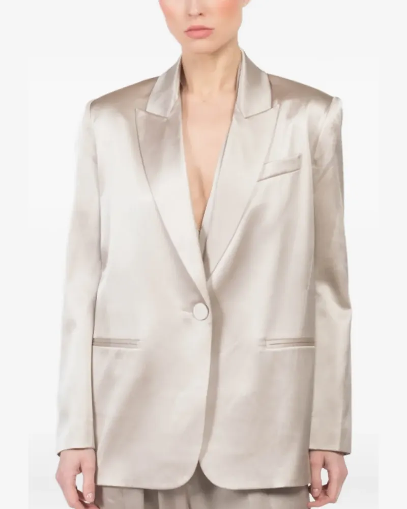 The Sei oversized silk blazer - Nude Nude