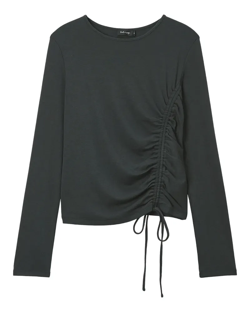 Tout a Coup Gerafftes Oberteil mit Schleifendetail - Grau Grau