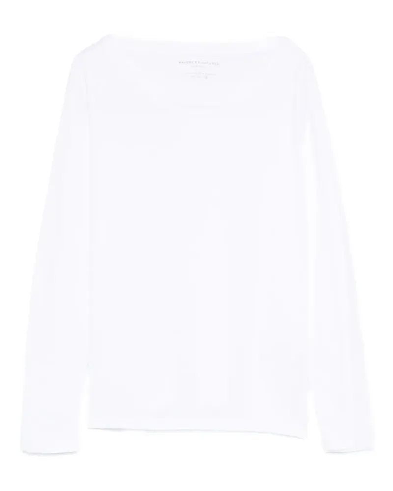 Majestic T-Shirt mit U-Boot-Ausschnitt - Weiß Weiß