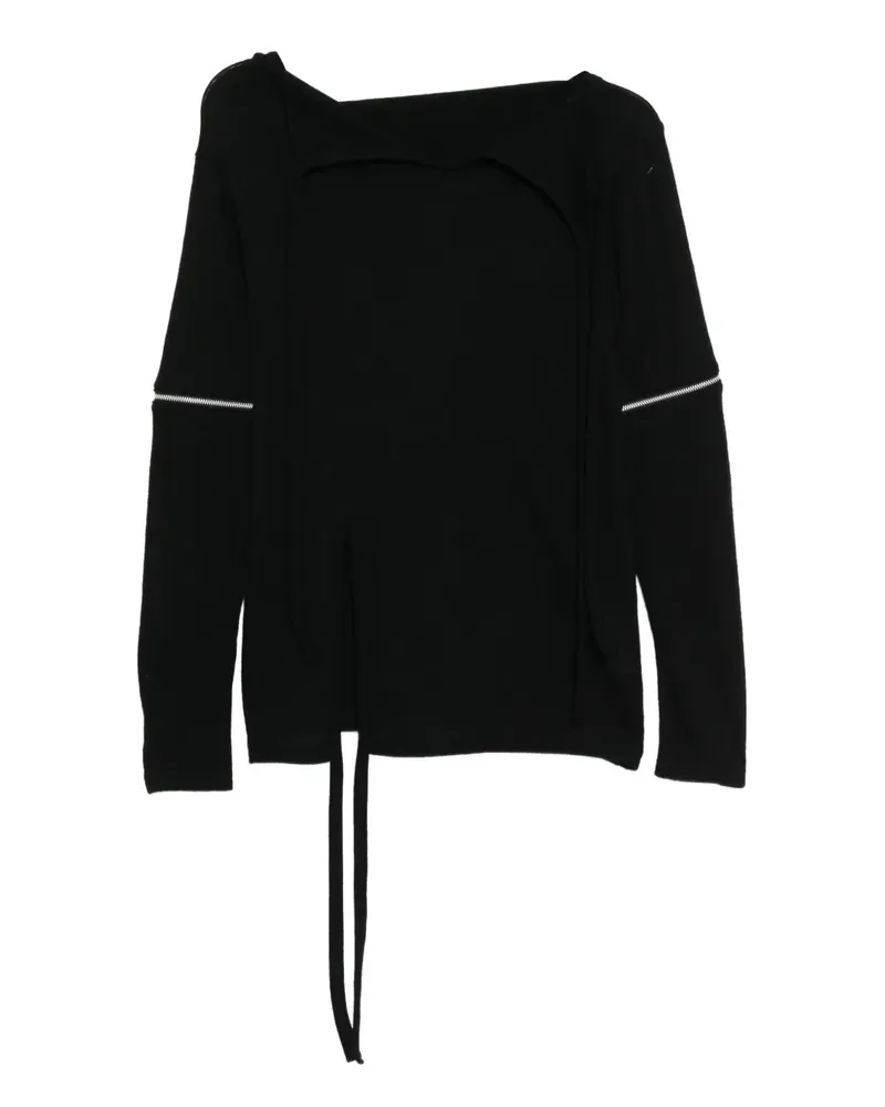 Yohji Yamamoto Asymmetrisches Oberteil - Schwarz Schwarz