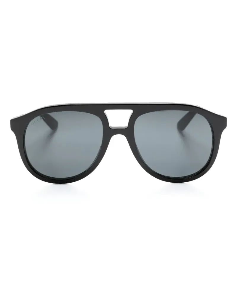 Gucci Sonnenbrille mit Oversized-Gestell - Schwarz Schwarz