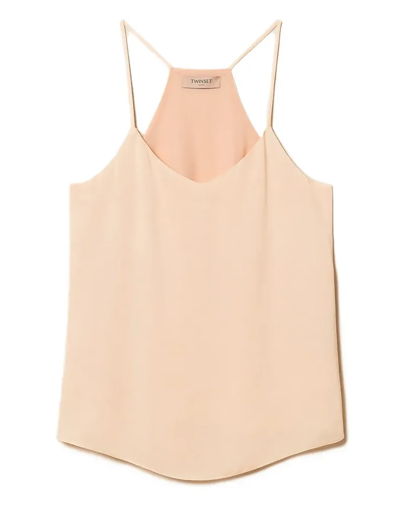 Twin-Set Top mit Spaghettiträgern - Rosa Rosa