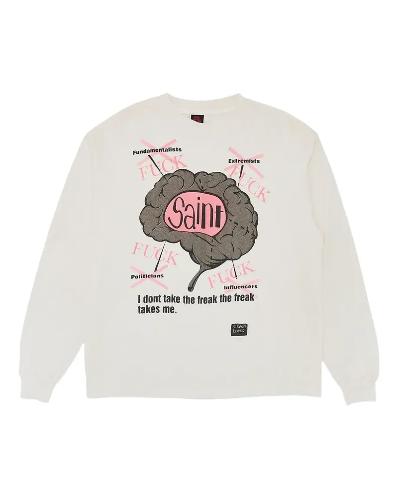 SAINT MXXXXXX Pullover mit grafischem Print - Weiß Weiß
