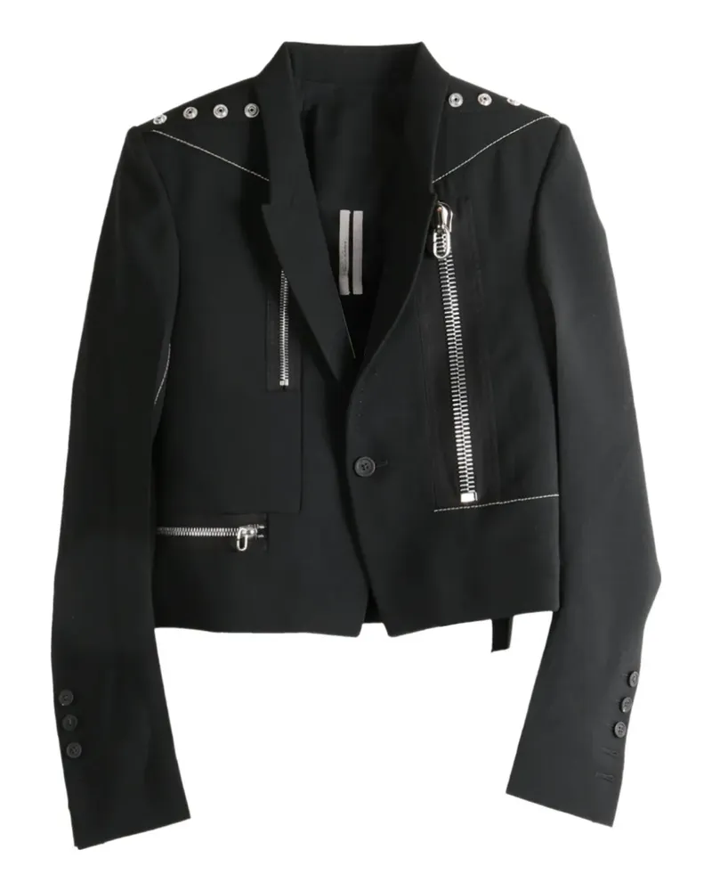 Rick Owens zip-detail studded jacket - Schwarz Schwarz