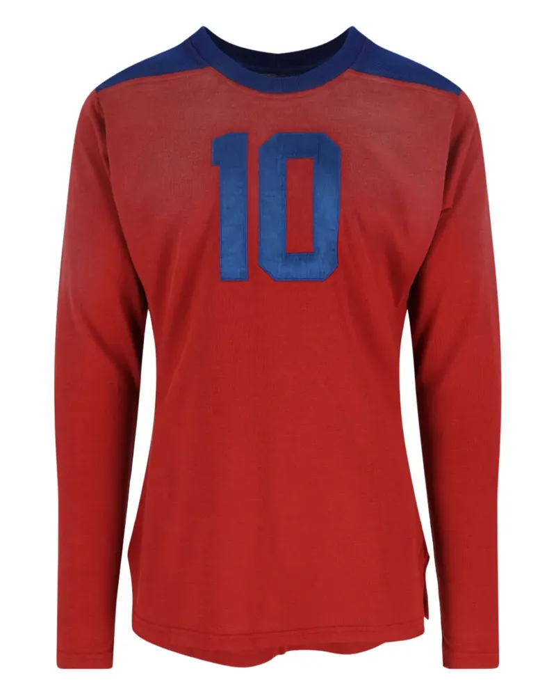 Maison Margiela number-appliqué long-sleeve T-shirt - Rot Rot