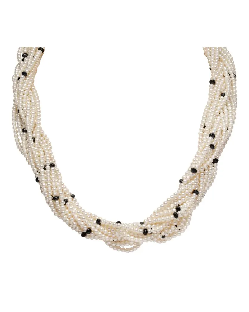YOKO London freshwater pearl and spinel necklace - Weiß Weiß