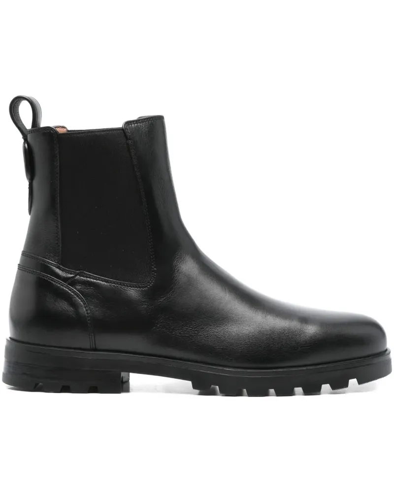 Santoni Stiefel aus Leder - Schwarz Schwarz