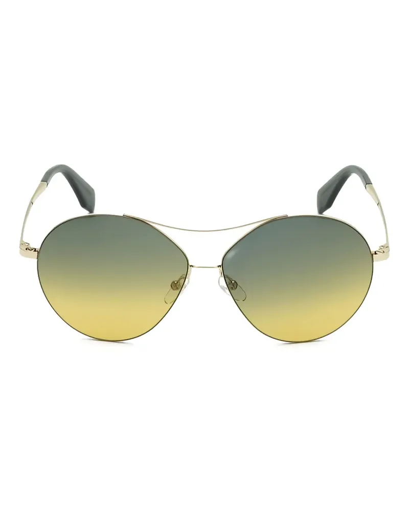 adidas double-bridge geometric-frame sunglasses - Gold Gold