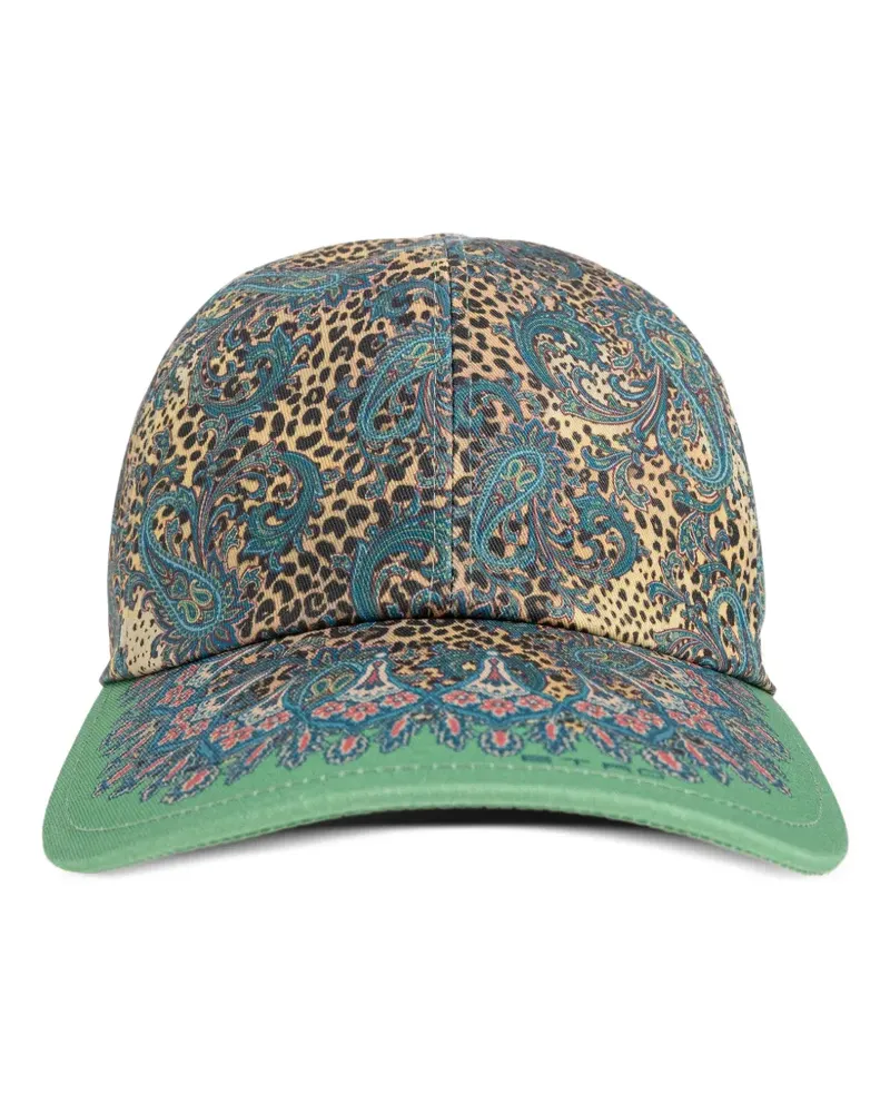 Etro paisley-motifs animal-print baseball hat - Braun Braun