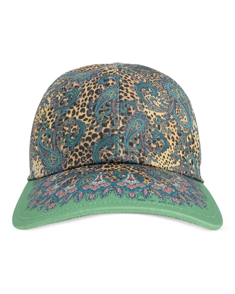 Etro paisley-motifs animal-print baseball hat - Braun Braun