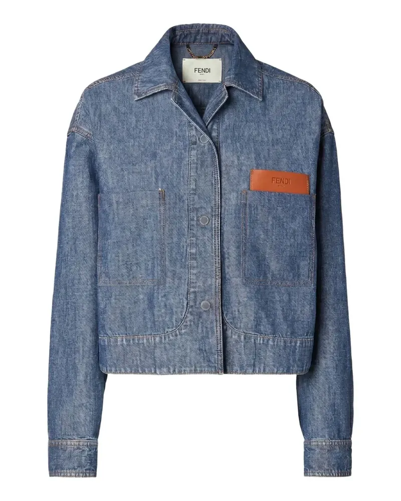 Fendi Jacke mit aufgesetzter Tasche - Blau Blau