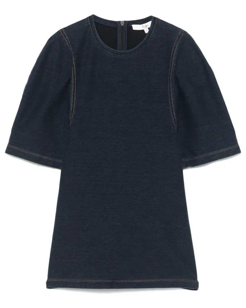 tibi Schmales Jeans-T-Shirt - Blau Blau