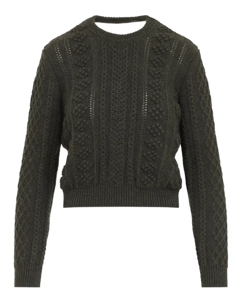 Jil Sander Cropped-Pullover mit Zopfmuster - Grün Grün