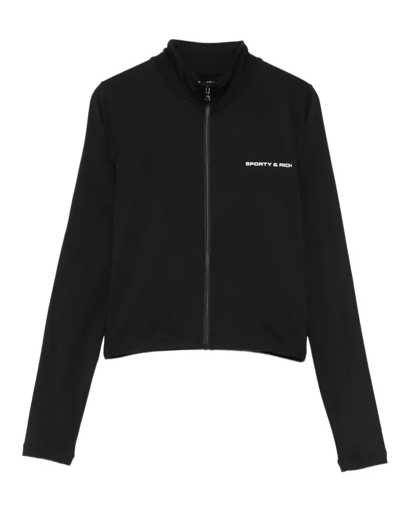 SPORTY & RICH Jacke mit Logo-Print - Schwarz Schwarz