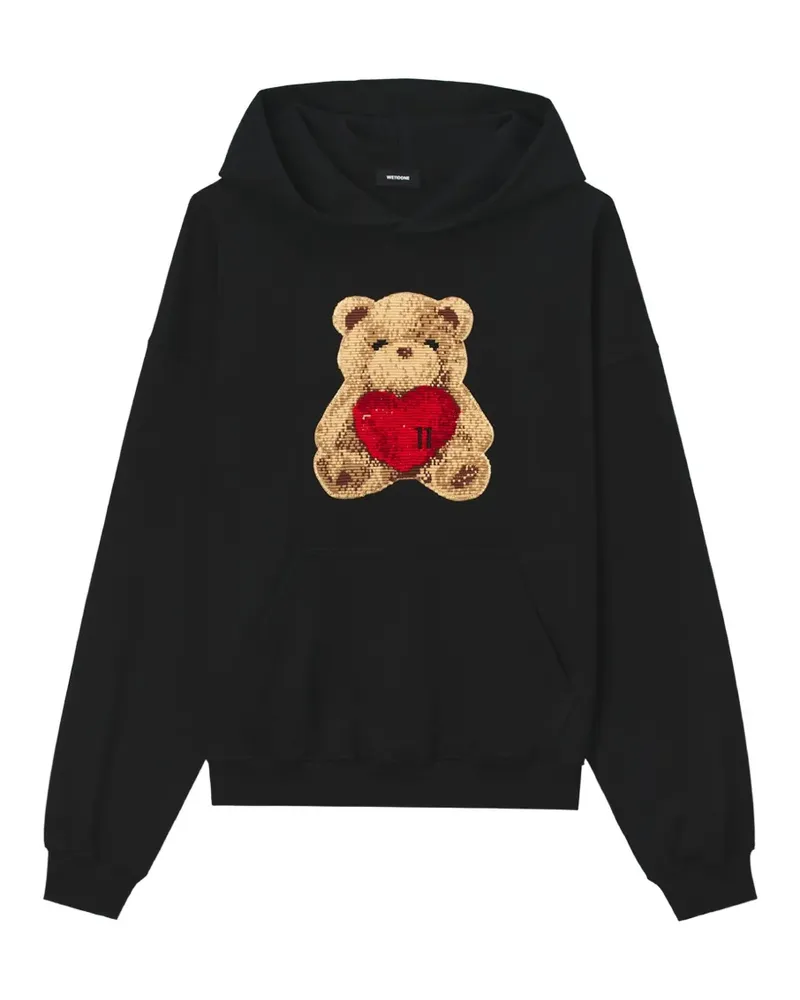 WE 11 DONE Heart Teddy hoodie - Schwarz Schwarz