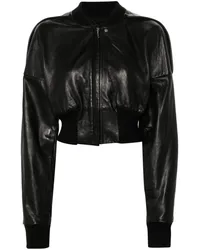 Rick Owens Klassische Lederjacke Schwarz