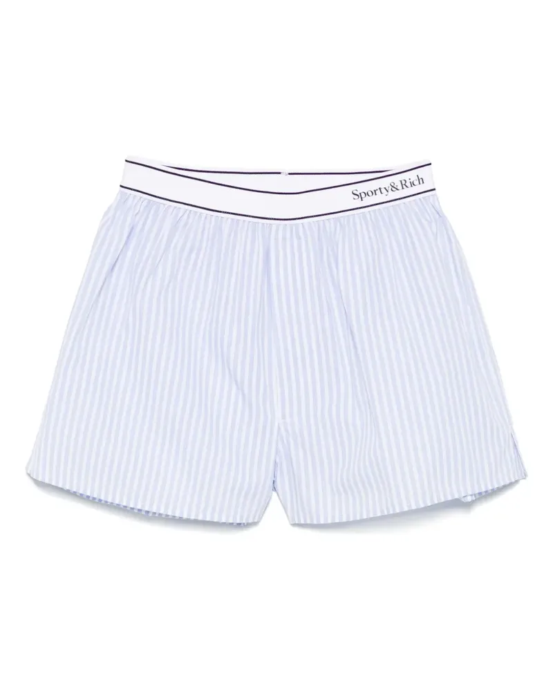 SPORTY & RICH Shorts mit Logo-Bund - Blau Blau