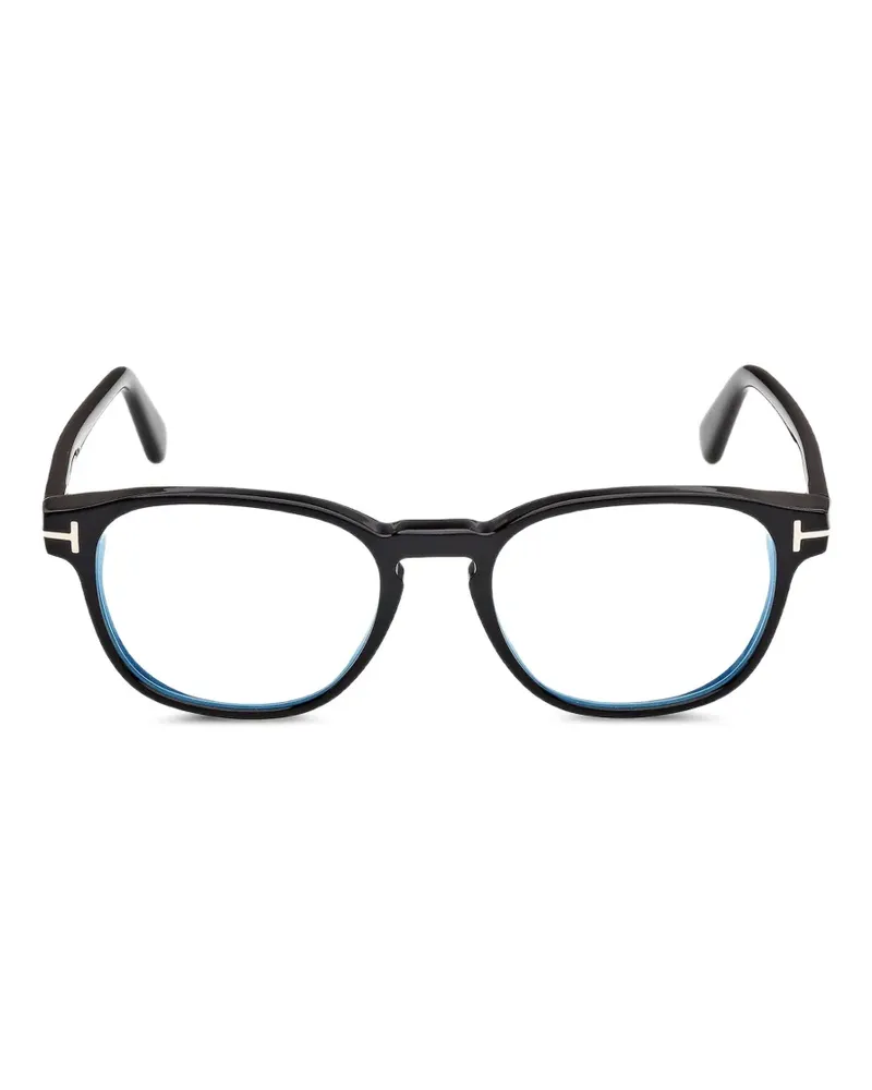 Tom Ford T-line round-frame glasses - Schwarz Schwarz