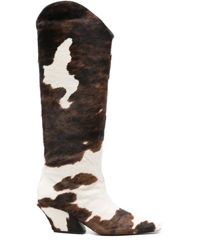 Thierry Mugler Stiefel aus Rindsleder 70mm - Weiß Weiß