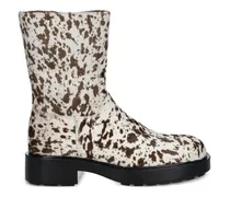 Melierte Stiefeletten - Weiß