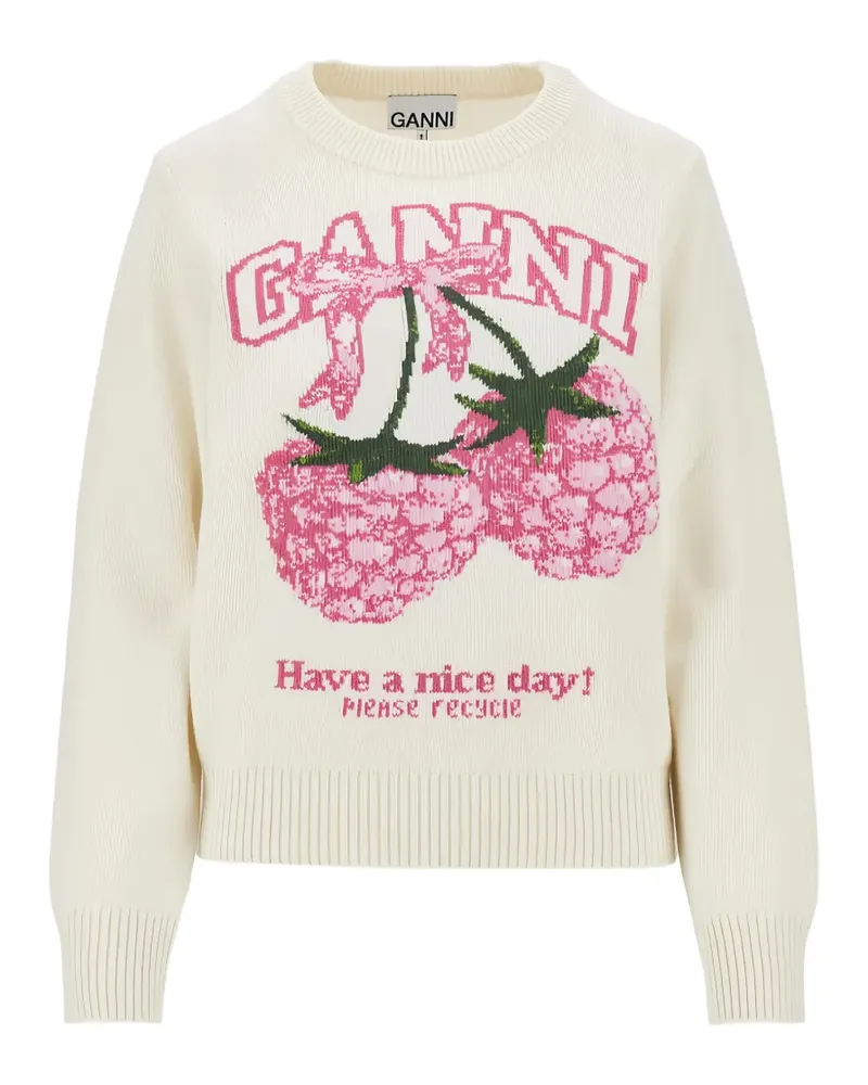 Ganni Pullover mit grafischem Print - Nude Nude