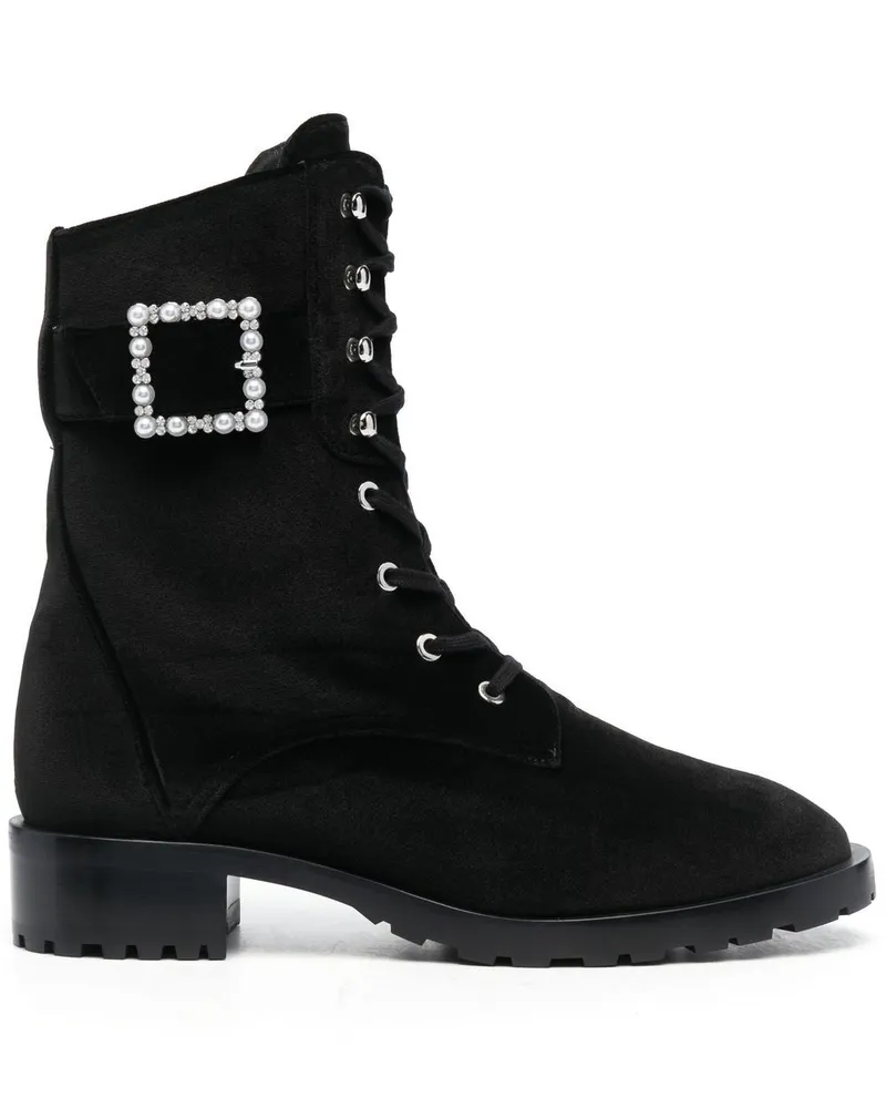 Stuart Weitzman Schnürstiefel 40mm - Schwarz Schwarz