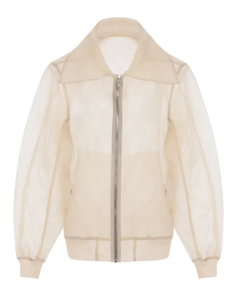 Rick Owens sheer zip-up jacket - Nude Nude