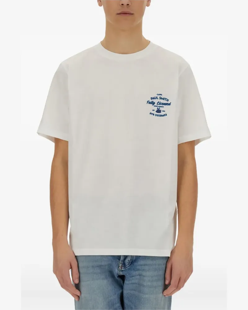 Paul Smith T-Shirt aus Bio-Baumwolle mit Espresso Bar-Print - Weiß Weiß