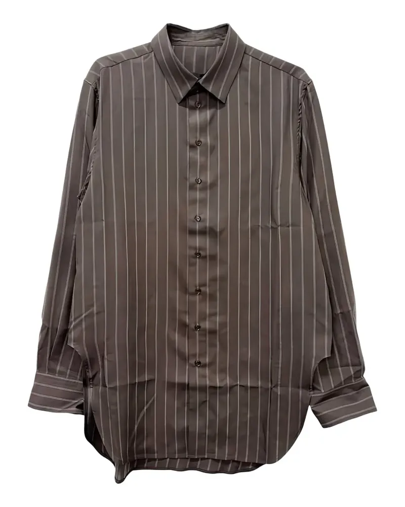 Omar Afridi Ives striped long-sleeve shirt - Braun Braun