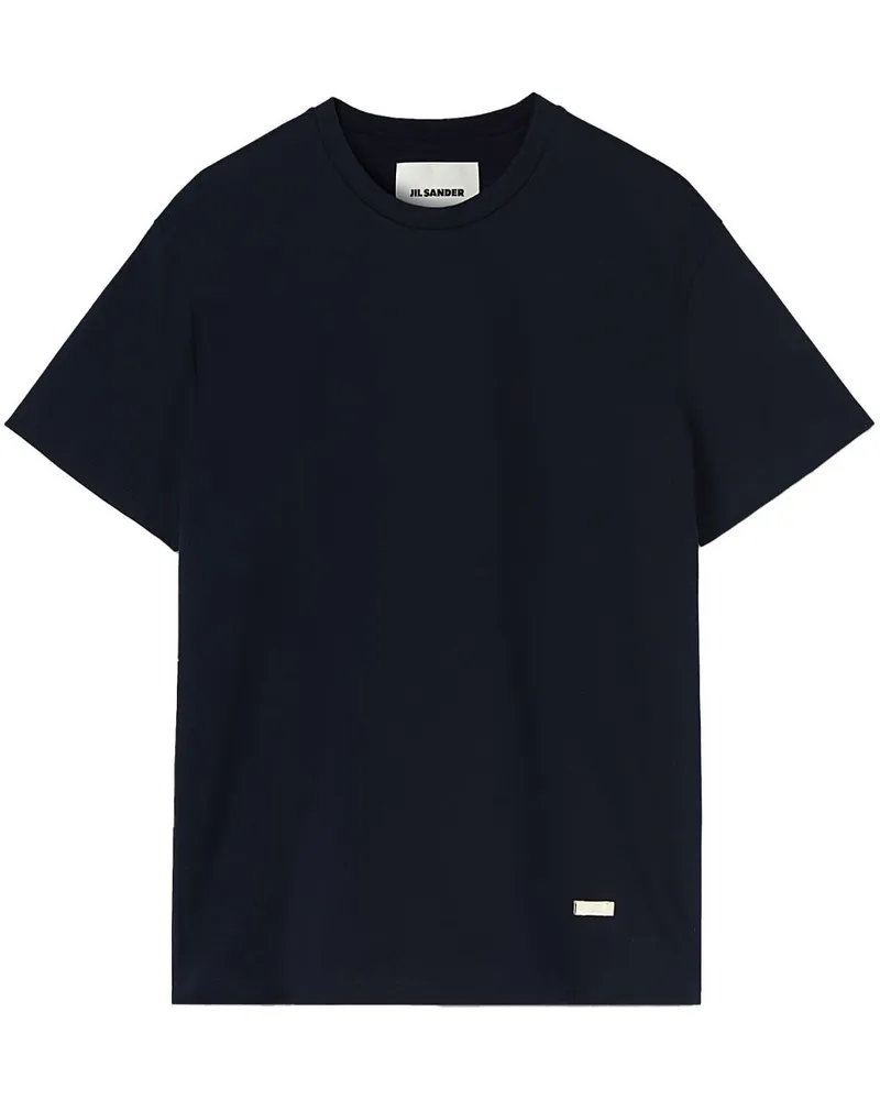 Jil Sander T-Shirt mit Logo-Schild - Schwarz Schwarz