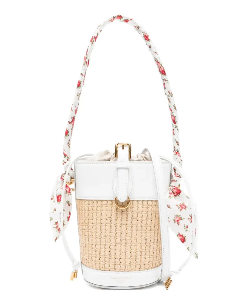 Dolce & Gabbana Beuteltasche mit Blumen-Print - Weiß Weiß