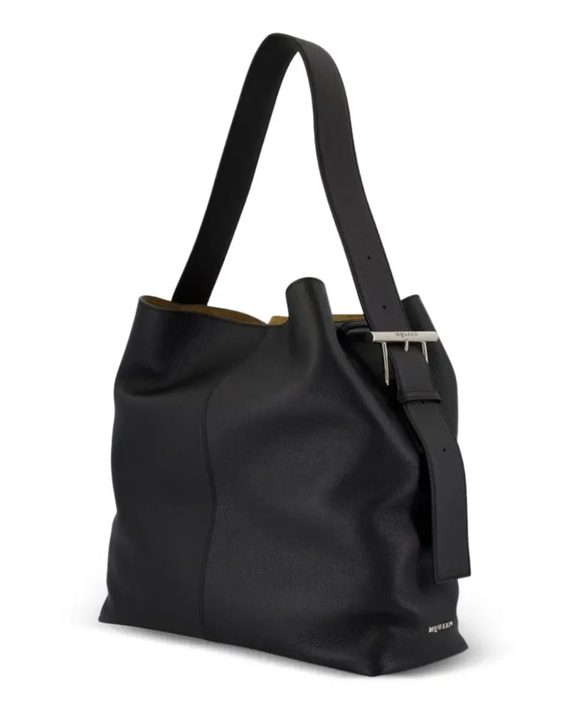 Alexander McQueen logo-appliqué shoulder bag - Schwarz Schwarz