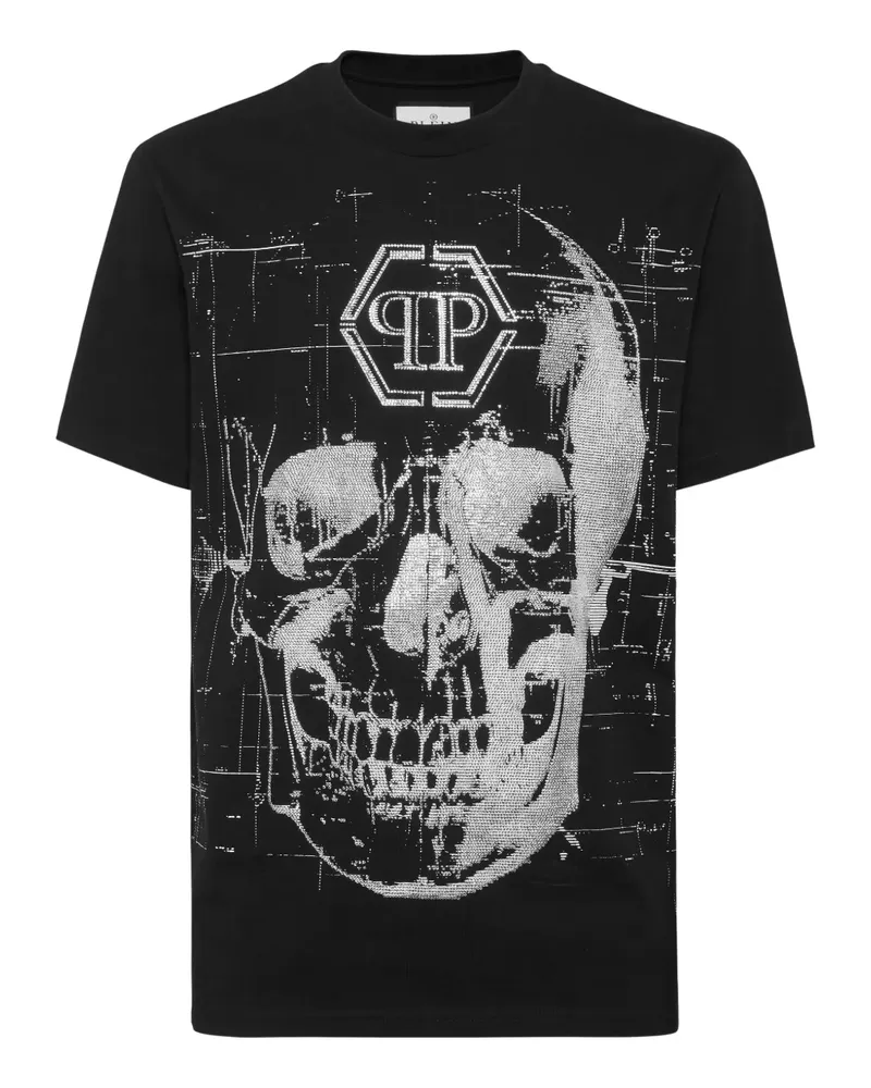 Philipp Plein T-Shirt mit Totenkopf - Schwarz Schwarz