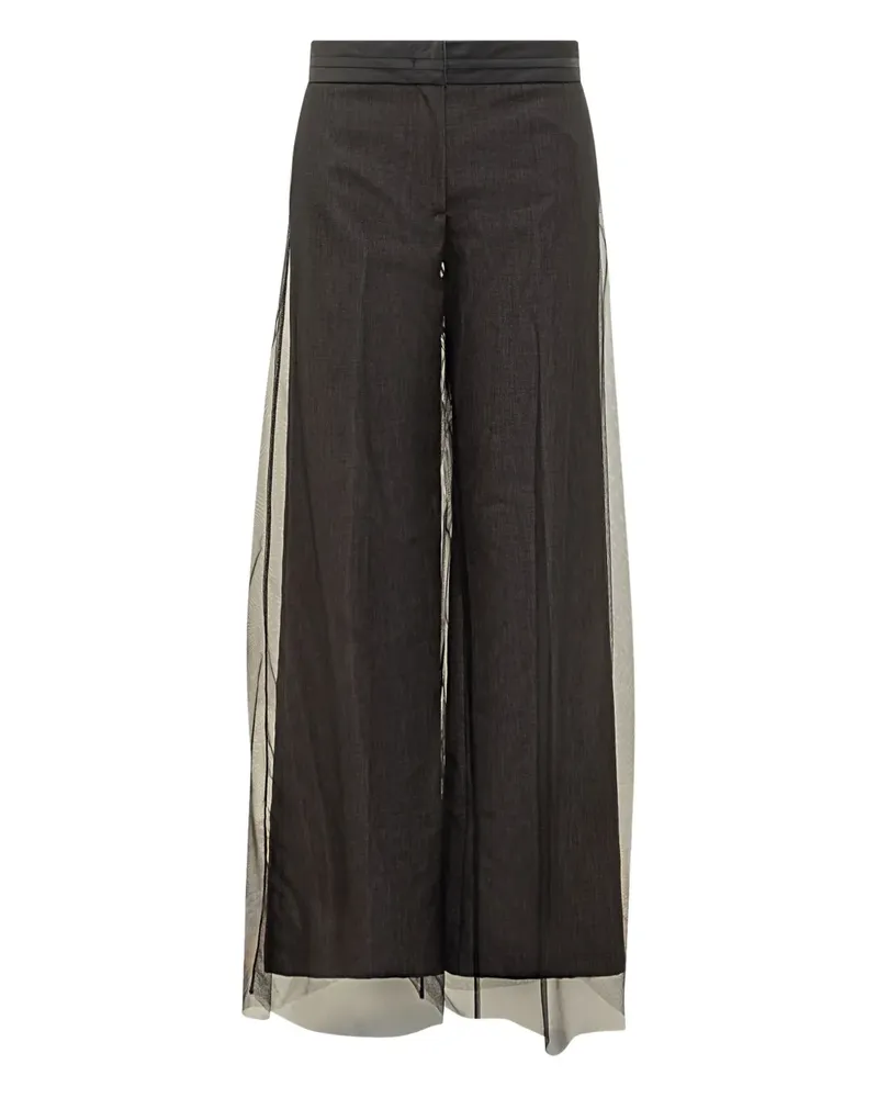 MSGM tulle-overlay trousers - Grau Grau