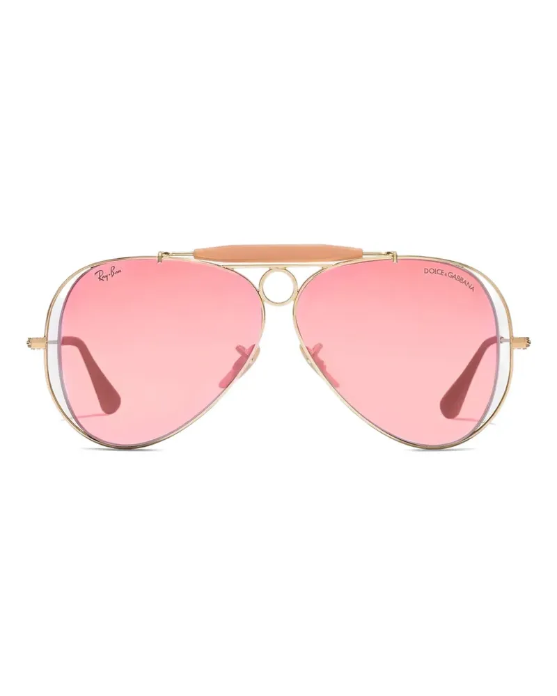 Dolce & Gabbana x Ray Ban Aviator-frame sunglasses - Gold Gold