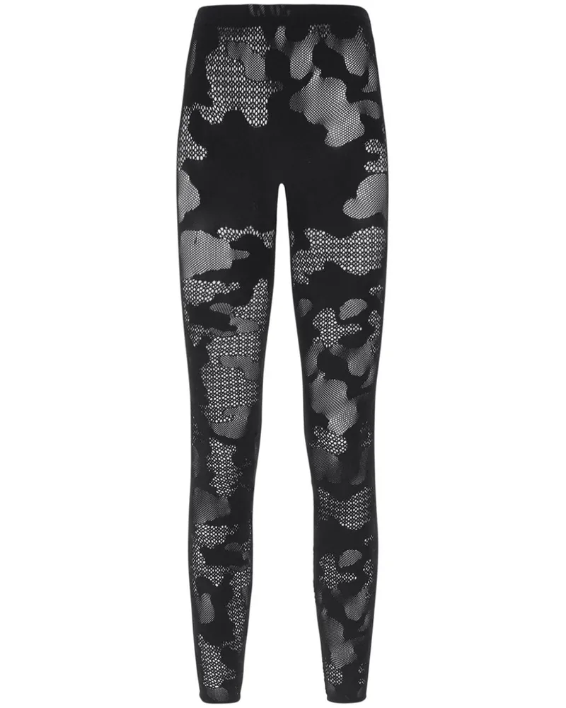 GCDS Mesh-Leggings mit Camouflagemuster - Schwarz Schwarz