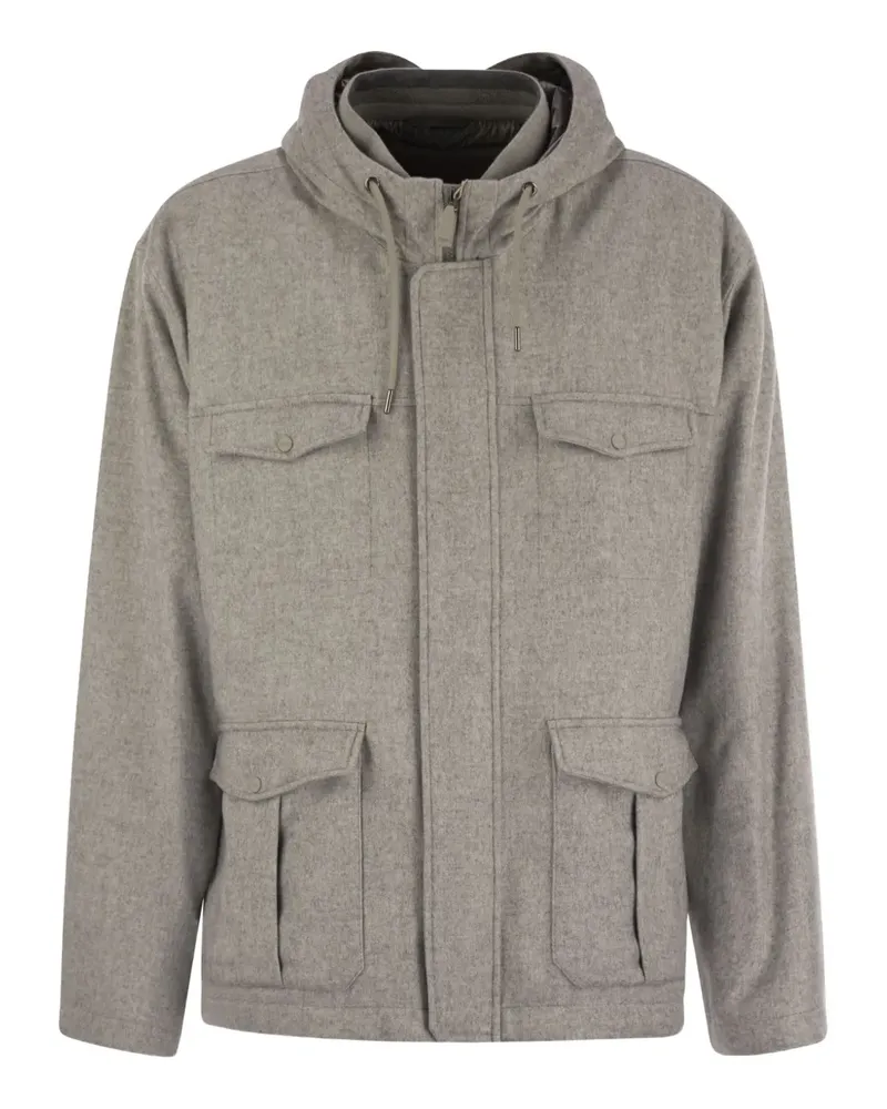 Herno Kapuzenjacke mit meliertem Effekt - Grau Grau