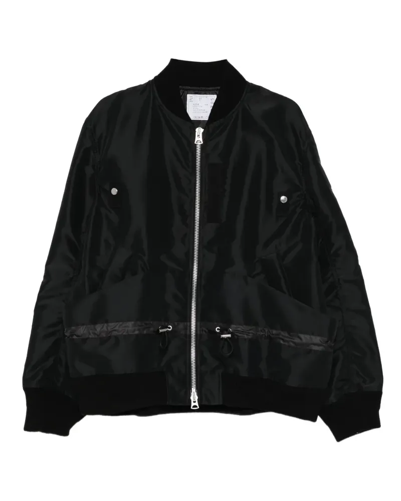 Sacai Bomberjacke mit Reißverschluss - Schwarz Schwarz